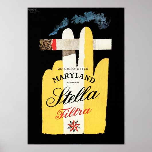 Poster MARYLAND Stella Filtre Cigarettes Vintage Advert (Devant)
