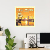 Poster Maryland vintage Baltimore (Bureau à domicile)