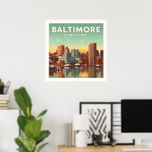 Poster Maryland vintage Baltimore (Bureau à domicile)