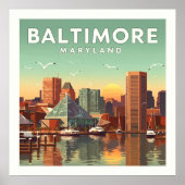 Poster Maryland vintage Baltimore (Devant)