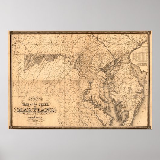 Poster MarylandCarte panoramiqueMaryland (Devant)