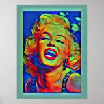 Poster Marylin classique Monroe Pop Art<br><div class="desc">Marylin est brillant et audacieux dans cette affiche Pop Art.</div>