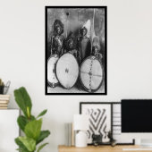 Poster Masai Warriors Kenya, Afrique 1920 (Bureau à domicile)