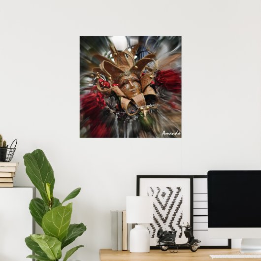 Poster Mascarade en or (Bureau à domicile)