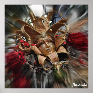 Poster Mascarade en or