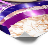 Poster Mascarade masque vénétie violet rose (Coin)