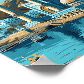 Poster Mascate Oman Illustration de voyage artistique (Coin)