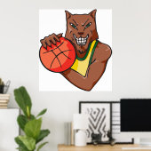 Poster Mascotte de basket-ball sauvage Fierce (Bureau à domicile)