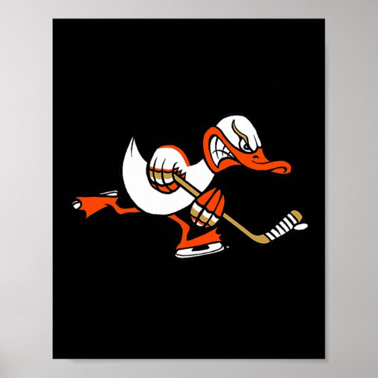 Poster Mascotte de canard de dessin animé graphique migno (Devant)