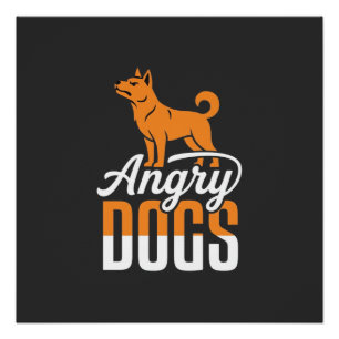 Poster Mascotte de vecteur de chiens en colère
