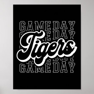 Poster Mascotte des sports des Tigres - Pour le football