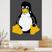 Poster Mascotte Linux | Linux Penguin | Tux En Art Pixel (Cuisine)