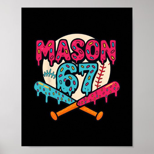 Poster Mason 67 Drôle de crème glacée qui coule Graphique (Devant)