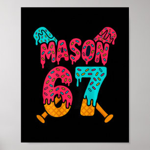 Poster Mason 67 Drôle de crème glacée qui coule Mème Desi