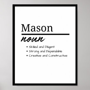 Poster Mason, Garçon Nom Personnalisé Définition