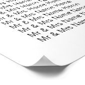 Poster Mason Jar & Pink Heart Mariage Seating Chart 10 (Coin)