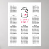 Poster Mason Jar & Pink Heart Mariage Seating Chart 10 (Devant)