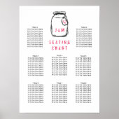 Poster Mason Jar & Pink Heart Mariage Sein Chart (Devant)