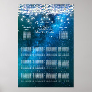 Poster Mason Jar Under the Stars Mariage Seating Chart