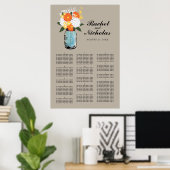 Poster Mason Jar White Daisies 24 x 36 Seating Chart (Bureau à domicile)