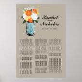Poster Mason Jar White Daisies 24 x 36 Seating Chart (Devant)