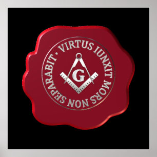 Poster Masonic sceau de cire