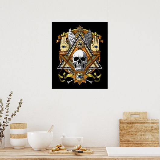 Poster Masonic Skull (Cuisine)