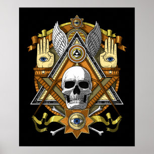 Poster Masonic Skull