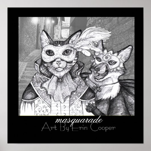 Poster Masquarade Chat, Art Imprimer Par Erin Cooper (Devant)
