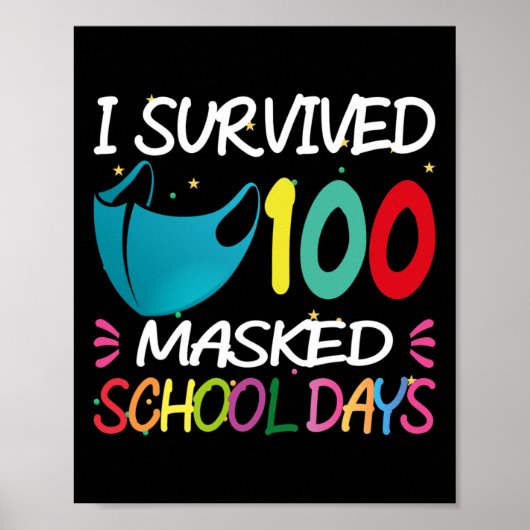 Poster Masqué 100 Jours De Cadeau Étudiant Enseignant (Devant)