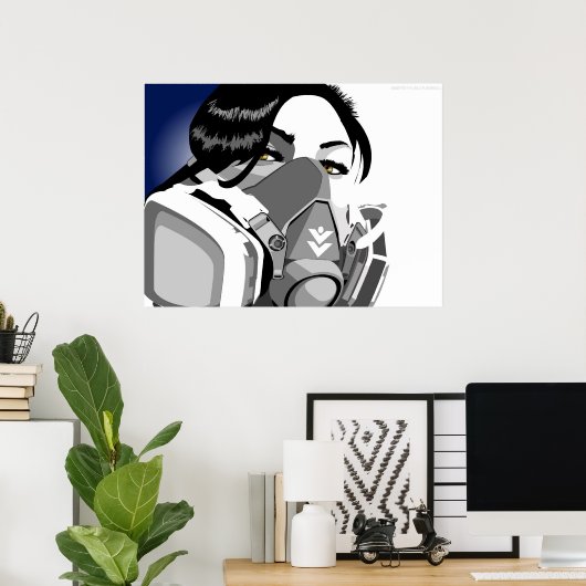 Poster masque à gaz (Bureau à domicile)