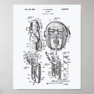 Poster Masque à gaz Livre blanc sur l'art des brevets de 