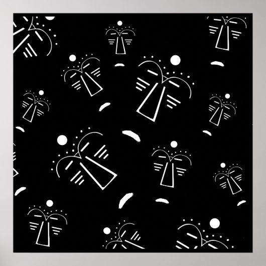 Poster Masque abstrait aborigène authentique (Devant)