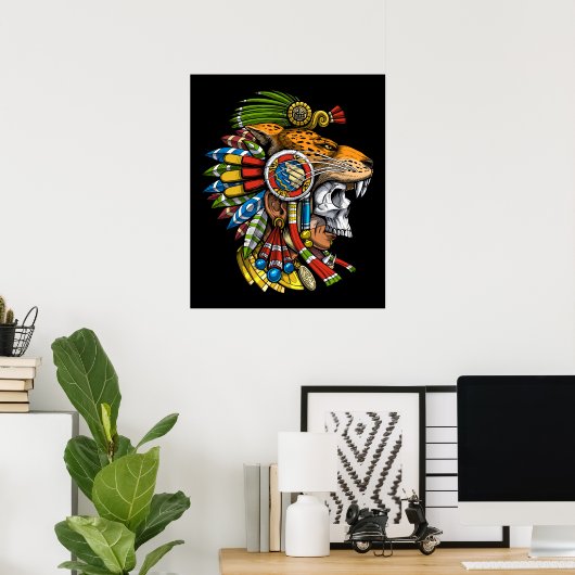 Poster Masque Aztec Jaguar (Bureau à domicile)