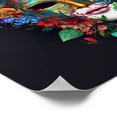 Poster Masque carnaval Floral Brésilien (Coin)