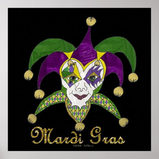 Poster Masque coloré Mardi Gras Jesters (Devant)