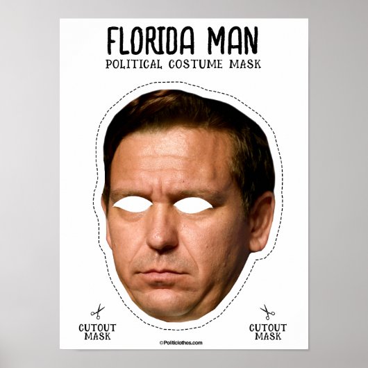 Poster Masque costume homme Desantis Florida (Devant)