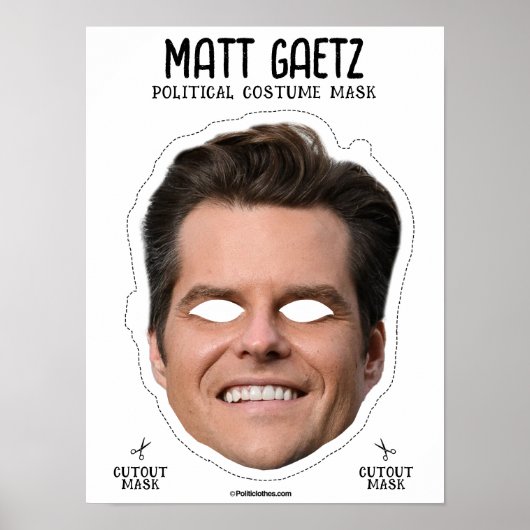 Poster Masque costume Matt Gaetz (Devant)