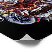 Poster Masque crâne démon japonais (Coin)