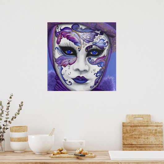 Poster Masque de carnaval pourpre (Cuisine)