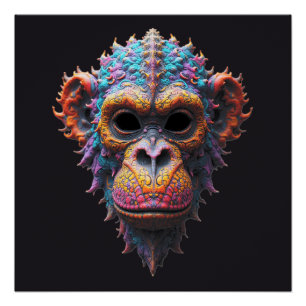 Poster Masque de chimpanzé orné