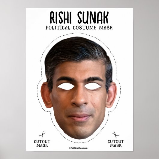Poster Masque de costume Rishi Sunak (Devant)
