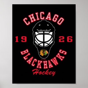 Poster Masque de hockey des Blackhawks de Chicago Noir Of