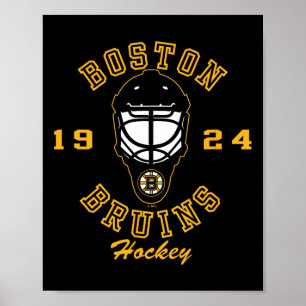 Poster Masque de hockey des Bruins de Boston Noir Officie