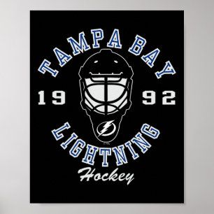 Poster Masque de hockey Tampa Bay Lightning noir officiel