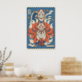 Poster Masque de Kitsune Art Esprit de Renard Cornu avec  (Cuisine)