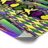 Poster Masque de plumes de Mardi Gras psychédélique (Coin)