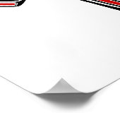 Poster Masque de soleil de Haida rouge et noir en blanc (Coin)