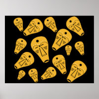 Masque de tatouage tribal autochtone Abstrait