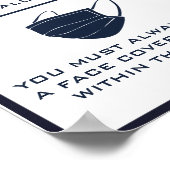 Poster Masque de visage de texte personnalisé + Avis d'ac (Coin)